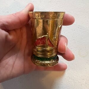 Gold and Red Ceramic Art Cup with Phoenix Design